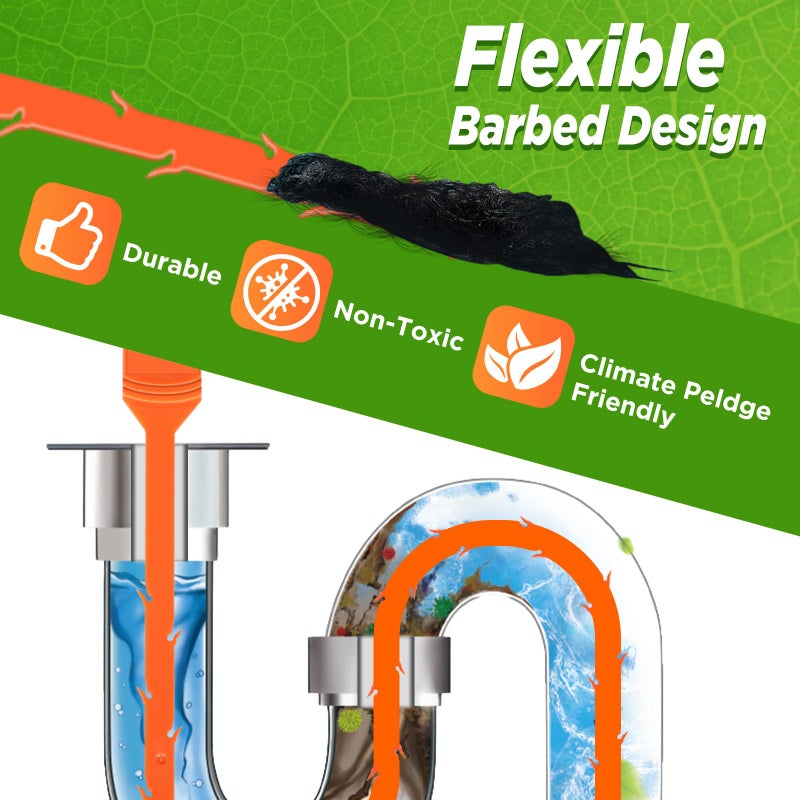 Forlivese 25 Inch Drain Snake,Drain Clog Remover,Sink Snake for Sewer Kitchen Sink Bathroom Tub Toilet Clogged Drains Relief Cleaning Tool 3 Pack - Image 4